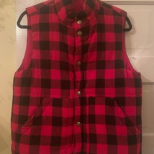 Maje Buffalo Plaid Reversible Vest